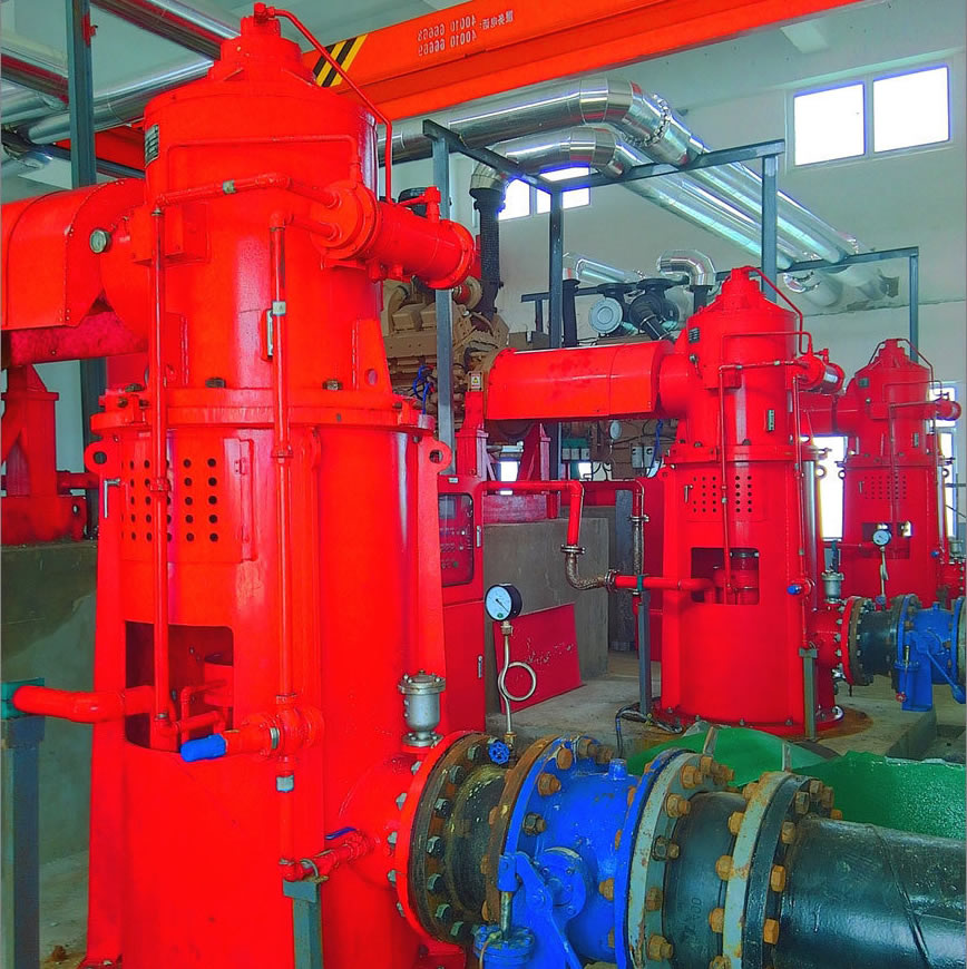 Diesel vertical fire pump project of crude oil terminal vertical turbine pump